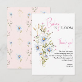 Tarjeta De Agradecimiento Baby In Bloom Wildflower Baby Shower Gracias