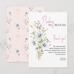 Tarjeta De Agradecimiento Baby In Bloom Wildflower Baby Shower Gracias