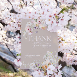 Tarjeta De Agradecimiento Baby in Bloom Wildflower Boho Baby Shower