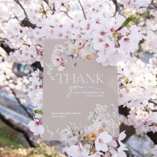 Tarjeta De Agradecimiento Baby in Bloom Wildflower Boho Baby Shower