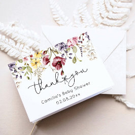 Tarjeta De Agradecimiento Baby In Bloom Wildflowers Baby Shower