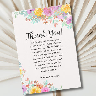 Tarjeta De Agradecimiento Baby in Bloom Wildflowers Floral Baby Shower