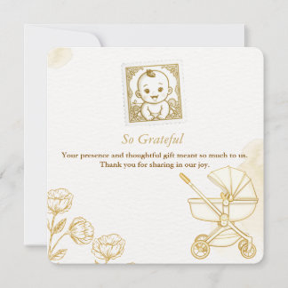 Tarjeta De Agradecimiento Baby Invitation - Cute Stamp