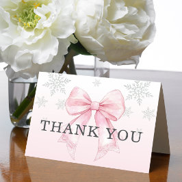 Tarjeta De Agradecimiento Baby It’s Cold Outside Pink Bow