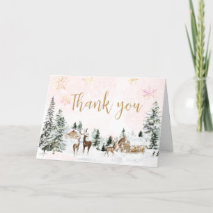 Tarjeta De Agradecimiento Baby It's Cold Outside Chica Winter Baby Shower