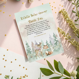Tarjeta De Agradecimiento Baby It's Cold Outside Winter Woodland Baby Shower