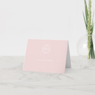 Tarjeta De Agradecimiento Baby Monogram Square (Foto opcional) Notecard