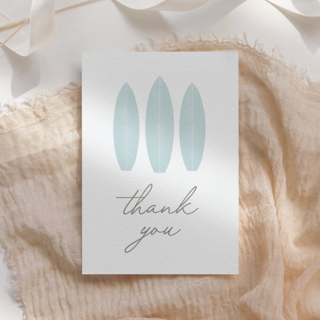 Tarjeta De Agradecimiento Baby on Board Blue Surfboard Baby Shower (Subido por el creador)
