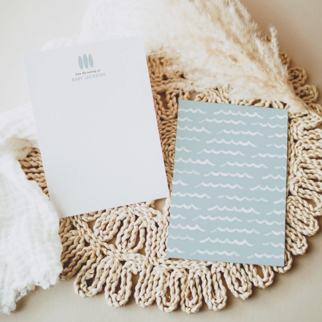 Tarjeta De Agradecimiento Baby on Board Blue Surfboard Baby Shower (Subido por el creador)