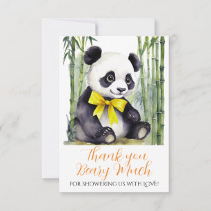 Tarjeta De Agradecimiento Baby Panda Bear Baby Shower Non Gender Gracias