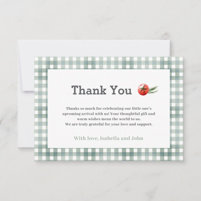 Tarjeta De Agradecimiento Baby-Q BBQ Baby Shower (Anverso)