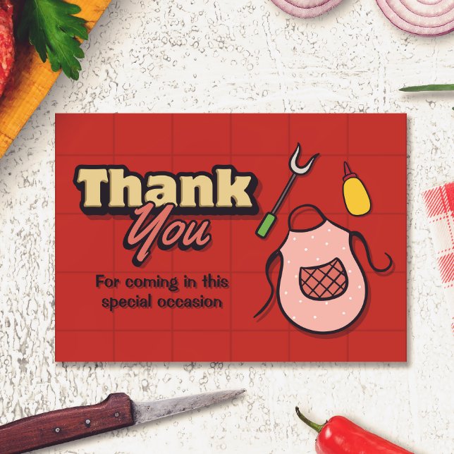 Tarjeta De Agradecimiento Baby-Q Shower - BBQ Thank You Card (Baby-Q Shower - BBQ Thank You Card)