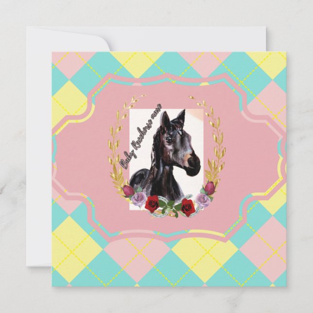 Tarjeta De Agradecimiento Baby Racehorse mare argyle dice cualquier cosa (Anverso)