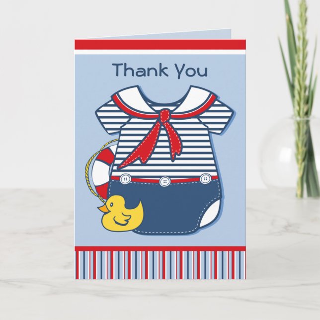 Tarjeta De Agradecimiento Baby Sailor Suit A (Anverso)