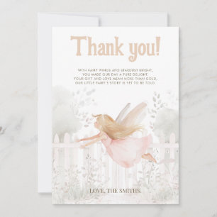 Tarjeta De Agradecimiento Baby Shower "A Little Fairy is on the Way"