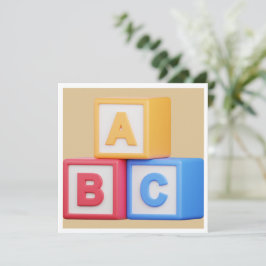 Tarjeta De Agradecimiento Baby Shower - Alphabet Blocks Luncheon
