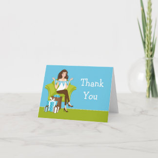 Tarjeta De Agradecimiento Baby Shower azul le agradece cardar