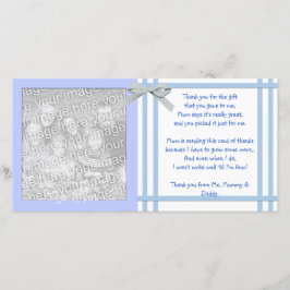 Tarjeta De Agradecimiento Baby Shower azul le agradece cardar de bebé