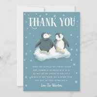 Baby Shower azul penguin de invierno