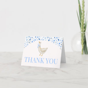 Tarjeta De Agradecimiento Baby Shower azul y negro
