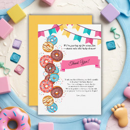 Tarjeta De Agradecimiento Baby Shower: Bebé Donut moderno rompe bóvedas