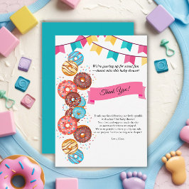 Tarjeta De Agradecimiento Baby Shower: Bebé Donut moderno rompe bóvedas