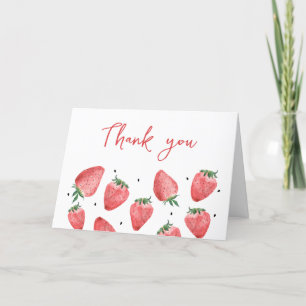 Tarjeta De Agradecimiento Baby Shower Berry Sweet Strawberry