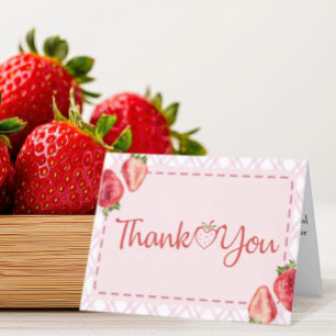 Tarjeta De Agradecimiento Baby Shower Berry Sweet Strawberry