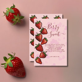 Tarjeta De Agradecimiento Baby Shower Berry Sweet Strawberry Hearts