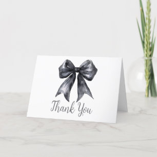 Tarjeta De Agradecimiento Baby Shower Black Coquette Bow
