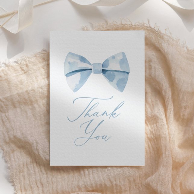 Tarjeta De Agradecimiento Baby Shower Blue Bowtie Boy (Subido por el creador)