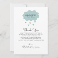 Baby Shower Blue de la nube de lluvia gracias