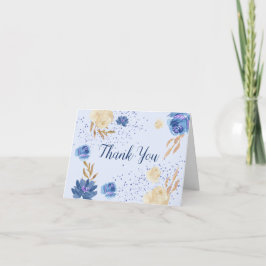 Tarjeta De Agradecimiento Baby Shower Blue Floral