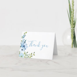 Tarjeta De Agradecimiento Baby Shower Blue Floral