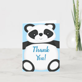 Tarjeta De Agradecimiento Baby Shower Blue Panda Bear