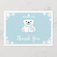 Baby Shower Blue Polar Bear Gracias
