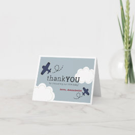 Tarjeta De Agradecimiento Baby Shower Blue Sky Boy