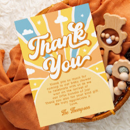 Tarjeta De Agradecimiento Baby Shower Blue Sunshine