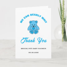 Baby Shower Blue Teddy Bear Podemos Esperar