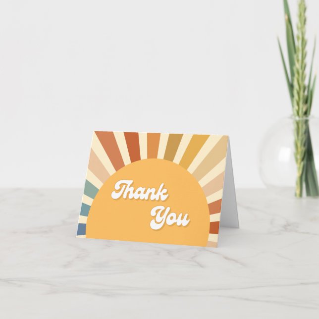 Tarjeta De Agradecimiento Baby Shower Bohemian Shower Boho Sunshine (Anverso)