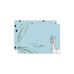 Tarjeta De Agradecimiento Baby Shower Boho Llama Confetti