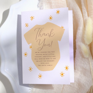 Tarjeta De Agradecimiento Baby Shower Boho Sol Pequeño Sol