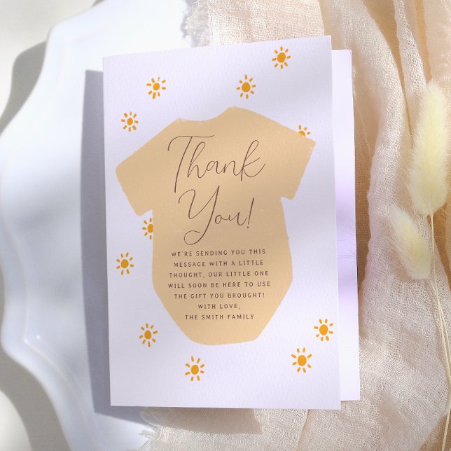 Tarjeta De Agradecimiento Baby Shower Boho Sol Pequeño Sol (Subido por el creador)