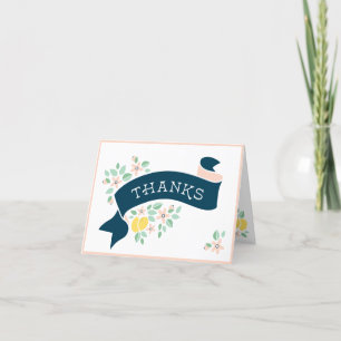 Tarjeta De Agradecimiento Baby Shower botánico amarillo limón lindo