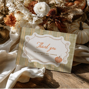 Tarjeta De Agradecimiento Baby Shower Caprichoso de Calabaza