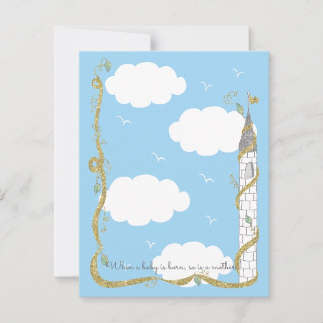 Tarjeta de agradecimiento Baby Shower, Castillo de (Anverso)