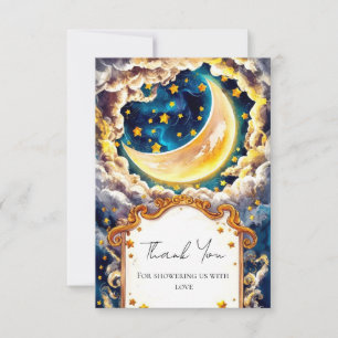 Tarjeta De Agradecimiento Baby Shower celeste encantado