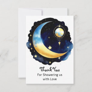 Tarjeta De Agradecimiento Baby Shower Celestial Dreamscape Boy
