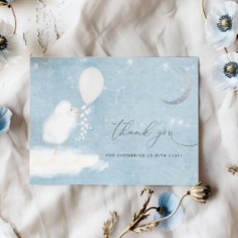Tarjeta De Agradecimiento Baby Shower Celestial Moon Stars & Lamb Gracias