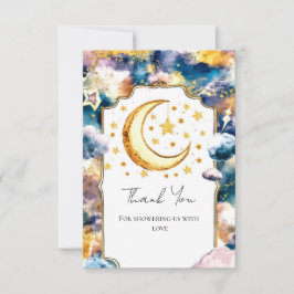 Tarjeta De Agradecimiento Baby Shower Celestial Simple Heavenly Star